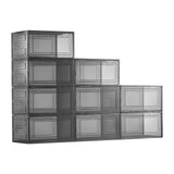 Storage Cabinets: VEVOR Shoe Storage Boxes, 9 Pack Clear Stackable Shoe Boxes Storage Organizers with Magnetic Door, Fit up to US Size 13, Plastic Sneaker Containers for High Heels, Boots, and Hats, Transparent Black