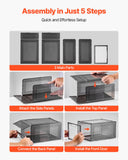 Storage Cabinets: VEVOR Shoe Storage Boxes, 9 Pack Clear Stackable Shoe Boxes Storage Organizers with Magnetic Door, Fit up to US Size 13, Plastic Sneaker Containers for High Heels, Boots, and Hats, Transparent Black