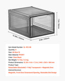 Storage Cabinets: VEVOR Shoe Storage Boxes, 9 Pack Clear Stackable Shoe Boxes Storage Organizers with Magnetic Door, Fit up to US Size 13, Plastic Sneaker Containers for High Heels, Boots, and Hats, Transparent Black
