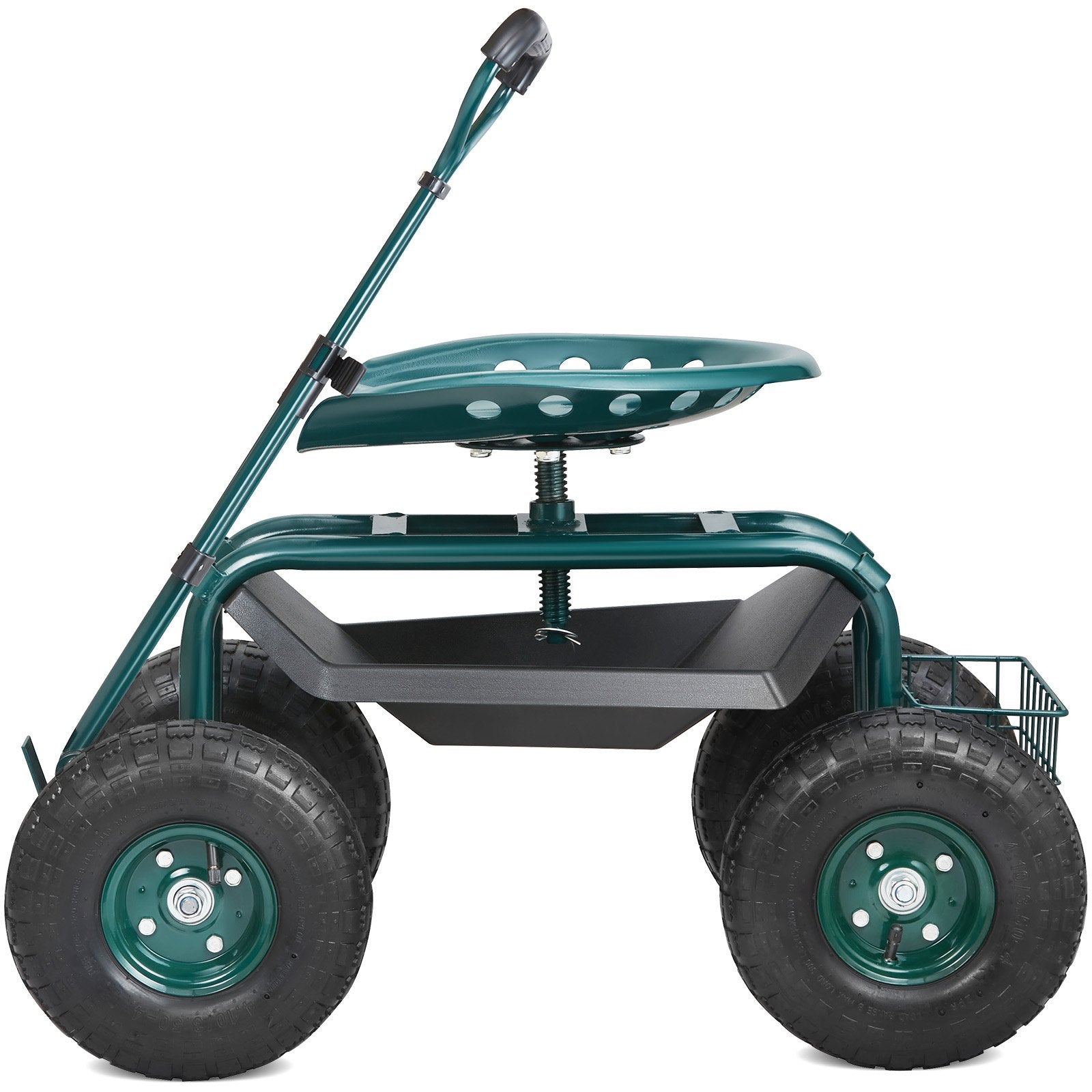 Gardening Tools: VEVOR Garden Cart Rolling Workseat with Wheels, Gardening Stool for Planting, 360 Degree Swivel Seat, Wagon Scooter with Steering Handle & Utility Tool Tray, Use for Patio, Yard, and Outdoors, Green