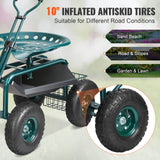 Gardening Tools: VEVOR Garden Cart Rolling Workseat with Wheels, Gardening Stool for Planting, 360 Degree Swivel Seat, Wagon Scooter with Steering Handle & Utility Tool Tray, Use for Patio, Yard, and Outdoors, Green