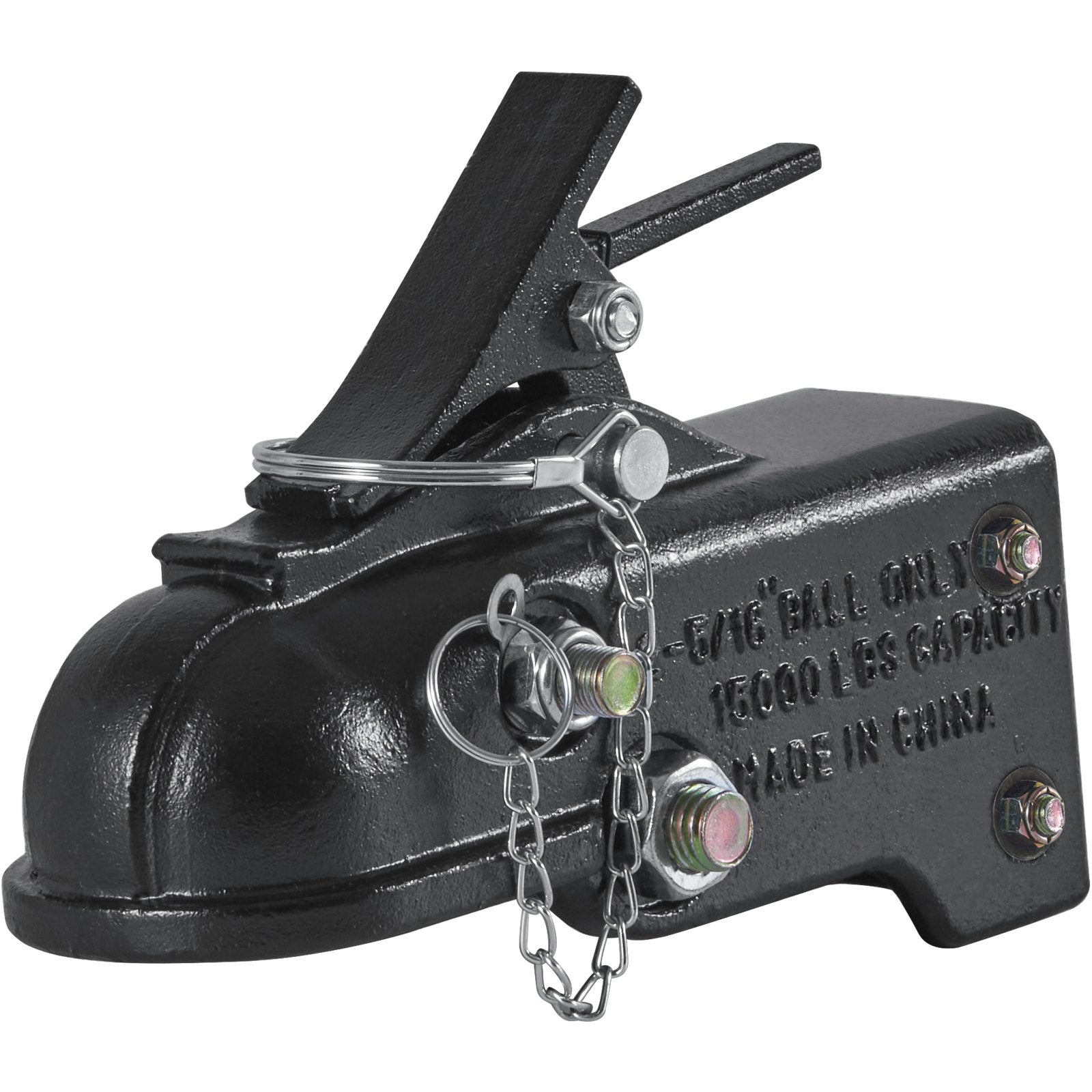 Automotive Repair & Speciality Tools: VEVOR Adjustable Trailer Coupler, 2-5/16" Hitch Ball, 15000 lbs Capacity, Heavy Duty Cast Channel-Mount Coupler with Hardware Kit, Ideal for Towing Station Wagons, Pickup Trucks, SUVs, Black Coating