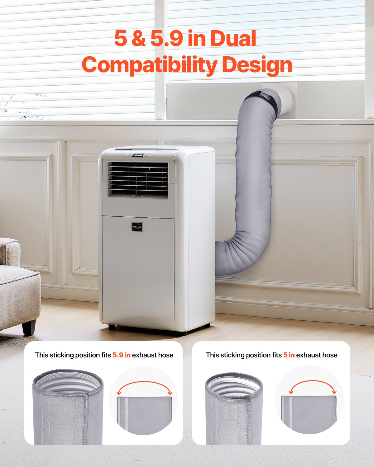 Air Compressors Accessories: VEVOR Air Conditioner Hose Cover Wrap Portable AC Insulated Exhaust Hose Sleeve