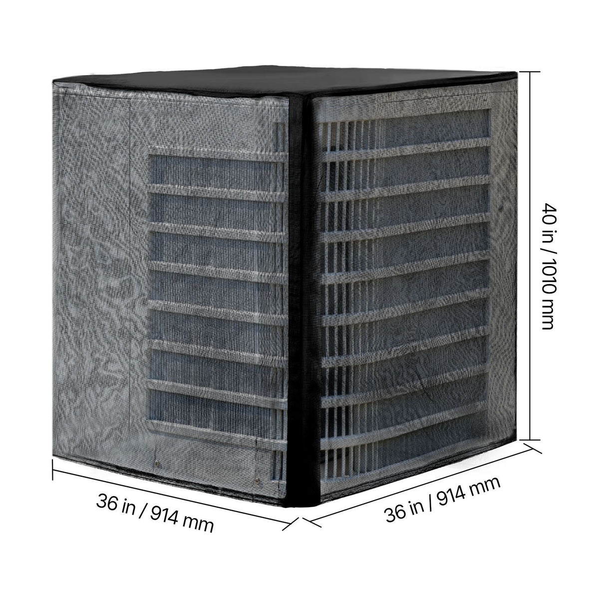 Air Conditioner Cover, 914 x 914 x 1010 mm Ac Cover for Air Conditioning Unit, Dual-Layer, Detachable Canopy,Waterproof Polyester, Universal HVAC Protector for Outdoor Outside Ac Unit, Black