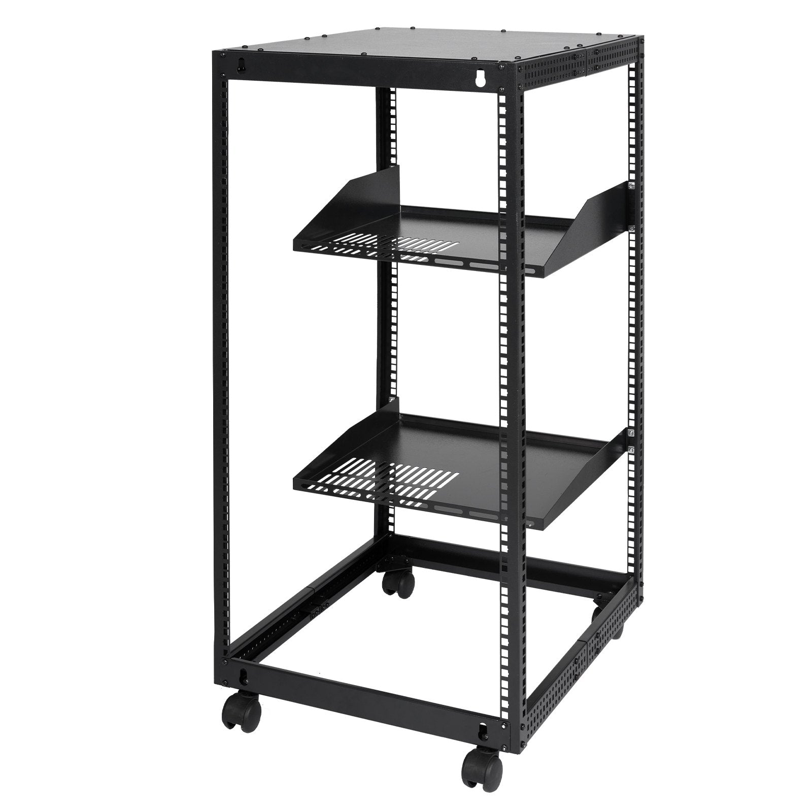 Basketball & Basketball Accessories: VEVOR 20U Open Frame Server Rack, 15''-40'' Adjustable Depth, Free Standing or Wall Mount Network Server Rack, 4 Post AV Rack with Casters, Holds All Your Networking IT Equipment AV Gear Router Modem
