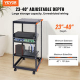 Basketball & Basketball Accessories: VEVOR 20U Open Frame Server Rack, 15''-40'' Adjustable Depth, Free Standing or Wall Mount Network Server Rack, 4 Post AV Rack with Casters, Holds All Your Networking IT Equipment AV Gear Router Modem