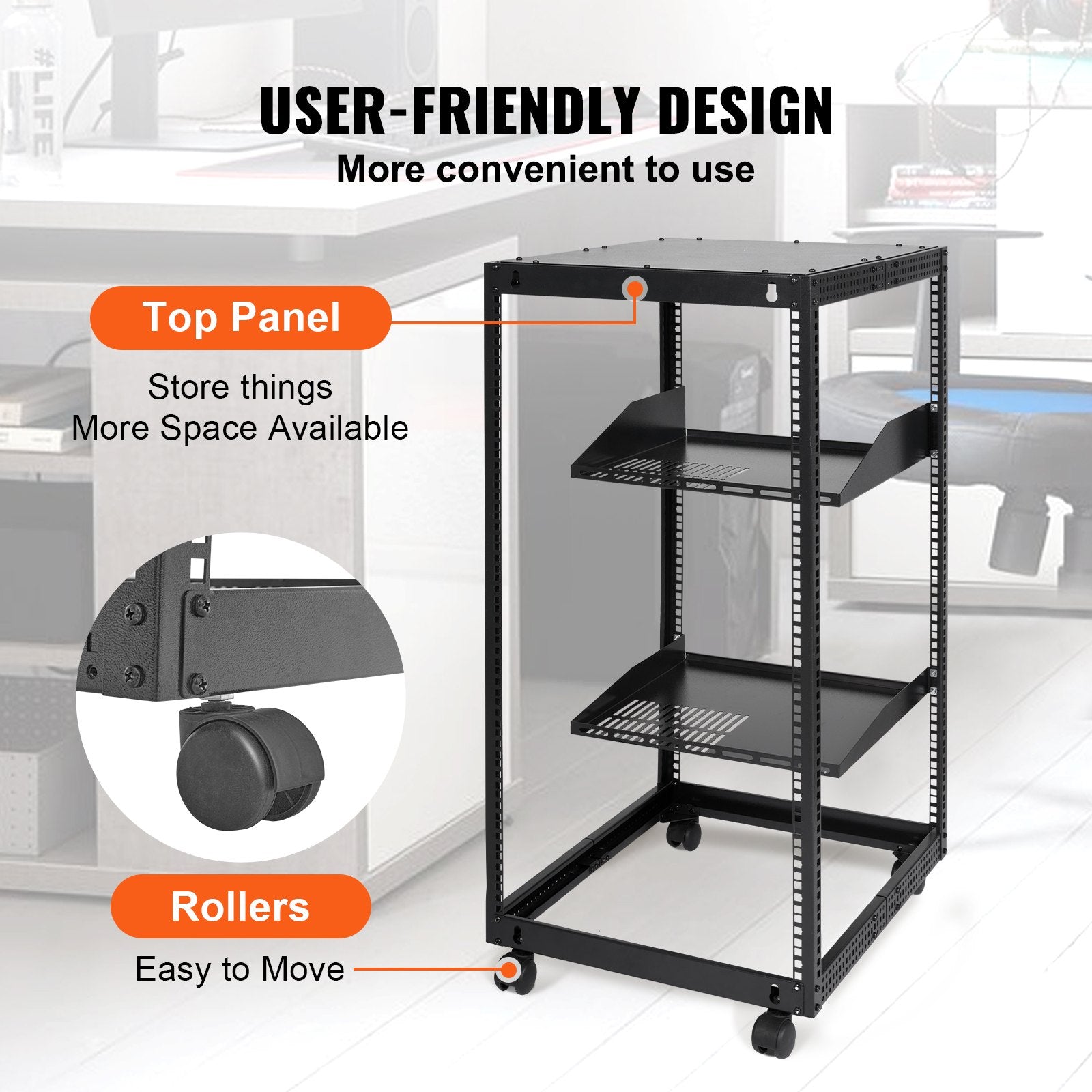 Basketball & Basketball Accessories: VEVOR 20U Open Frame Server Rack, 15''-40'' Adjustable Depth, Free Standing or Wall Mount Network Server Rack, 4 Post AV Rack with Casters, Holds All Your Networking IT Equipment AV Gear Router Modem