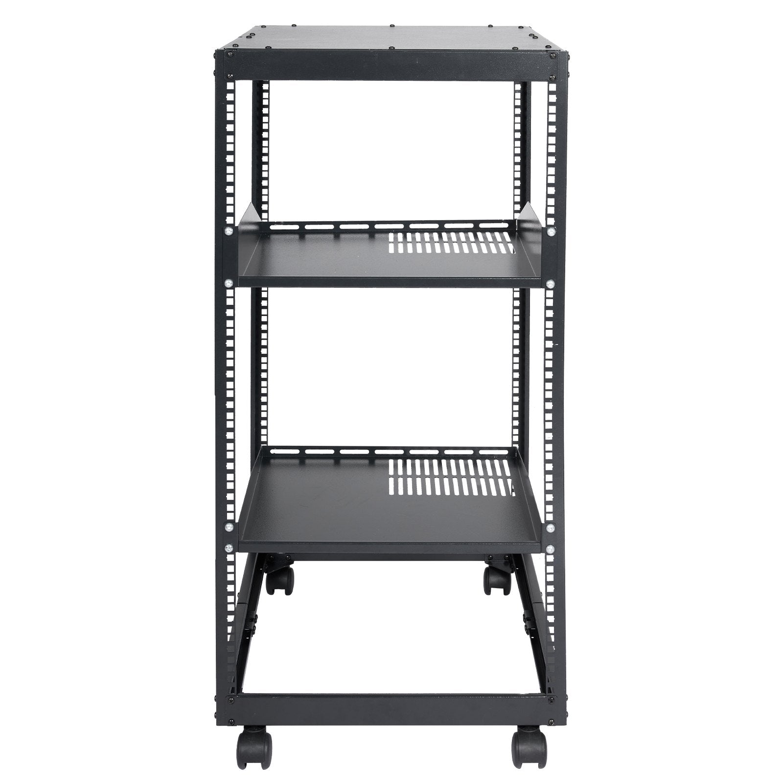 Basketball & Basketball Accessories: VEVOR 20U Open Frame Server Rack, 15''-40'' Adjustable Depth, Free Standing or Wall Mount Network Server Rack, 4 Post AV Rack with Casters, Holds All Your Networking IT Equipment AV Gear Router Modem