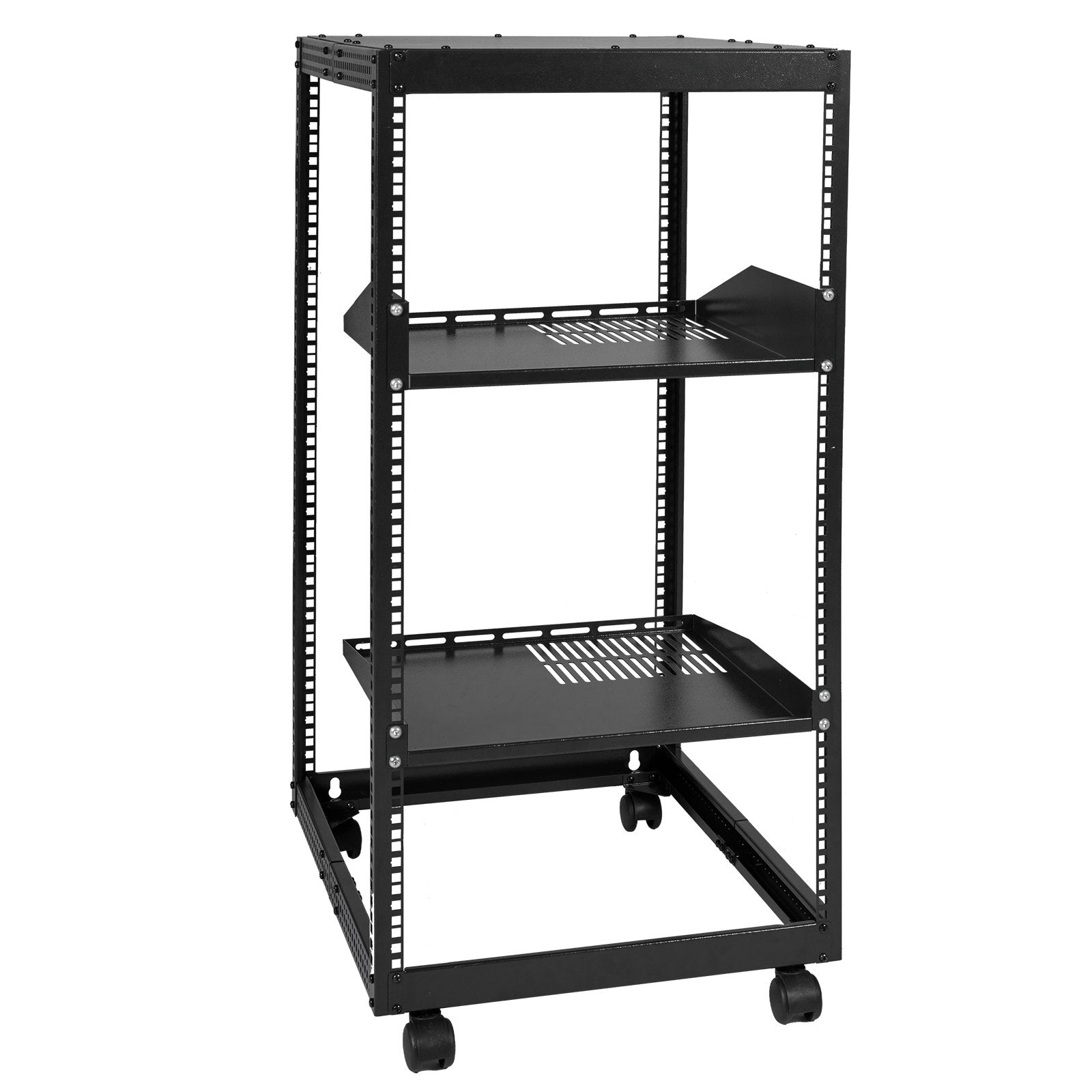 Basketball & Basketball Accessories: VEVOR 20U Open Frame Server Rack, 15''-40'' Adjustable Depth, Free Standing or Wall Mount Network Server Rack, 4 Post AV Rack with Casters, Holds All Your Networking IT Equipment AV Gear Router Modem