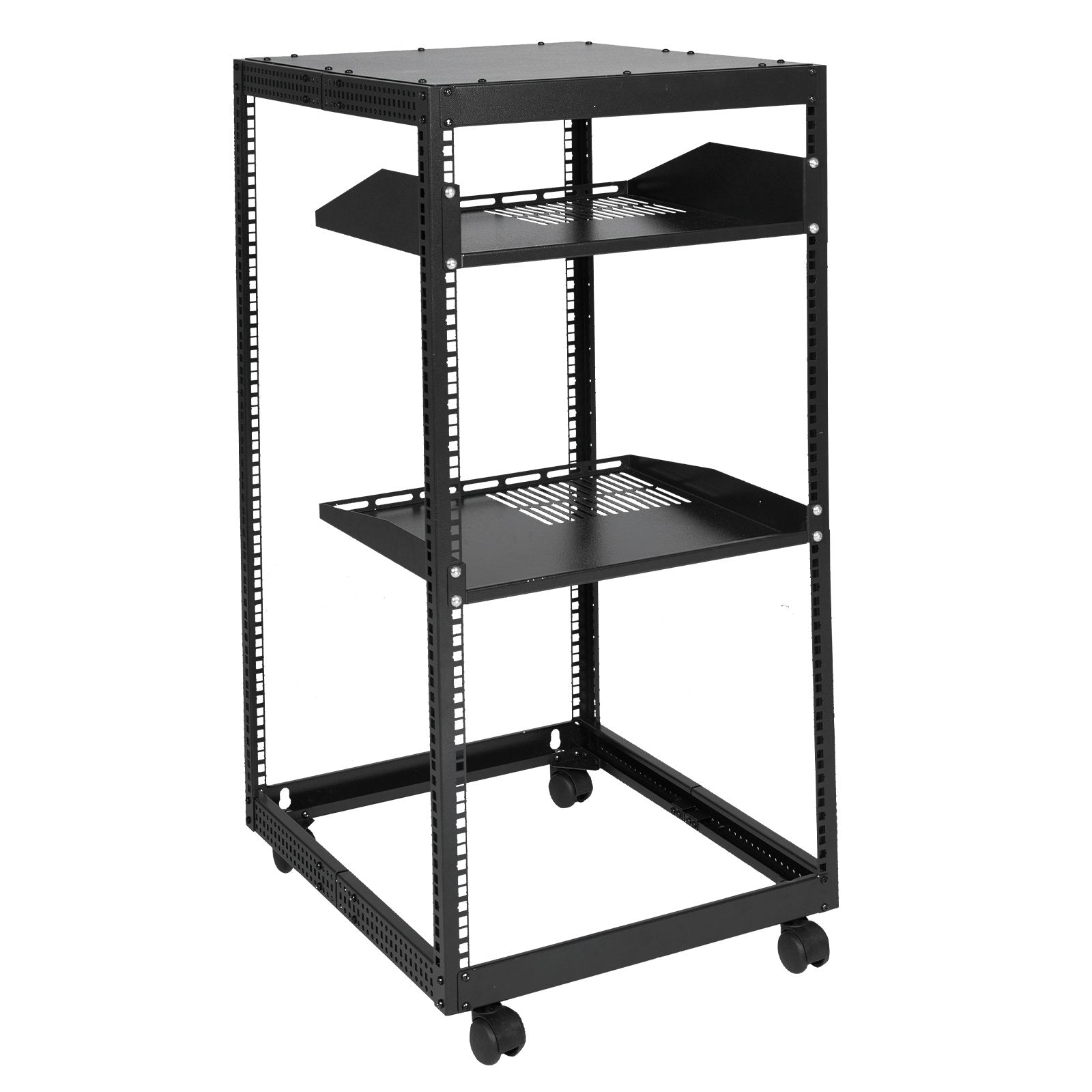 Basketball & Basketball Accessories: VEVOR 20U Open Frame Server Rack, 15''-40'' Adjustable Depth, Free Standing or Wall Mount Network Server Rack, 4 Post AV Rack with Casters, Holds All Your Networking IT Equipment AV Gear Router Modem