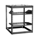 Desktops & Accessories: VEVOR 12U Open Frame Network Rack, 585 mm Depth, Wall Mounted or Floor Standing Server Rack, Heavy Duty 4 Post, with Vented Shelves & Mounting Hardware, Holds All Your Networking IT Equipment AV Gear
