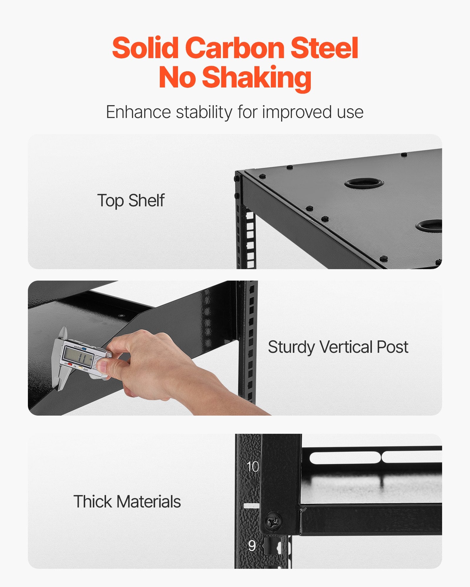 Desktops & Accessories: VEVOR 12U Open Frame Network Rack, 585 mm Depth, Wall Mounted or Floor Standing Server Rack, Heavy Duty 4 Post, with Vented Shelves & Mounting Hardware, Holds All Your Networking IT Equipment AV Gear