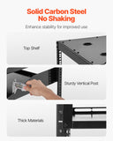 Desktops & Accessories: VEVOR 12U Open Frame Network Rack, 585 mm Depth, Wall Mounted or Floor Standing Server Rack, Heavy Duty 4 Post, with Vented Shelves & Mounting Hardware, Holds All Your Networking IT Equipment AV Gear