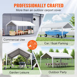 Canopies & Gazebos: VEVOR Carport Car Canopy Garage Shelter Tent 10x20ft with 8 Poles for Auto Boats