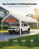 Canopies & Gazebos: VEVOR Carport Car Canopy 10 x 20 FT Heavy Duty Portable Car Shelter Tent White