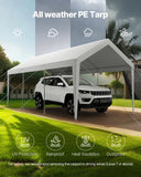Canopies & Gazebos: VEVOR Carport Car Canopy 10 x 20 FT Heavy Duty Portable Car Shelter Tent White