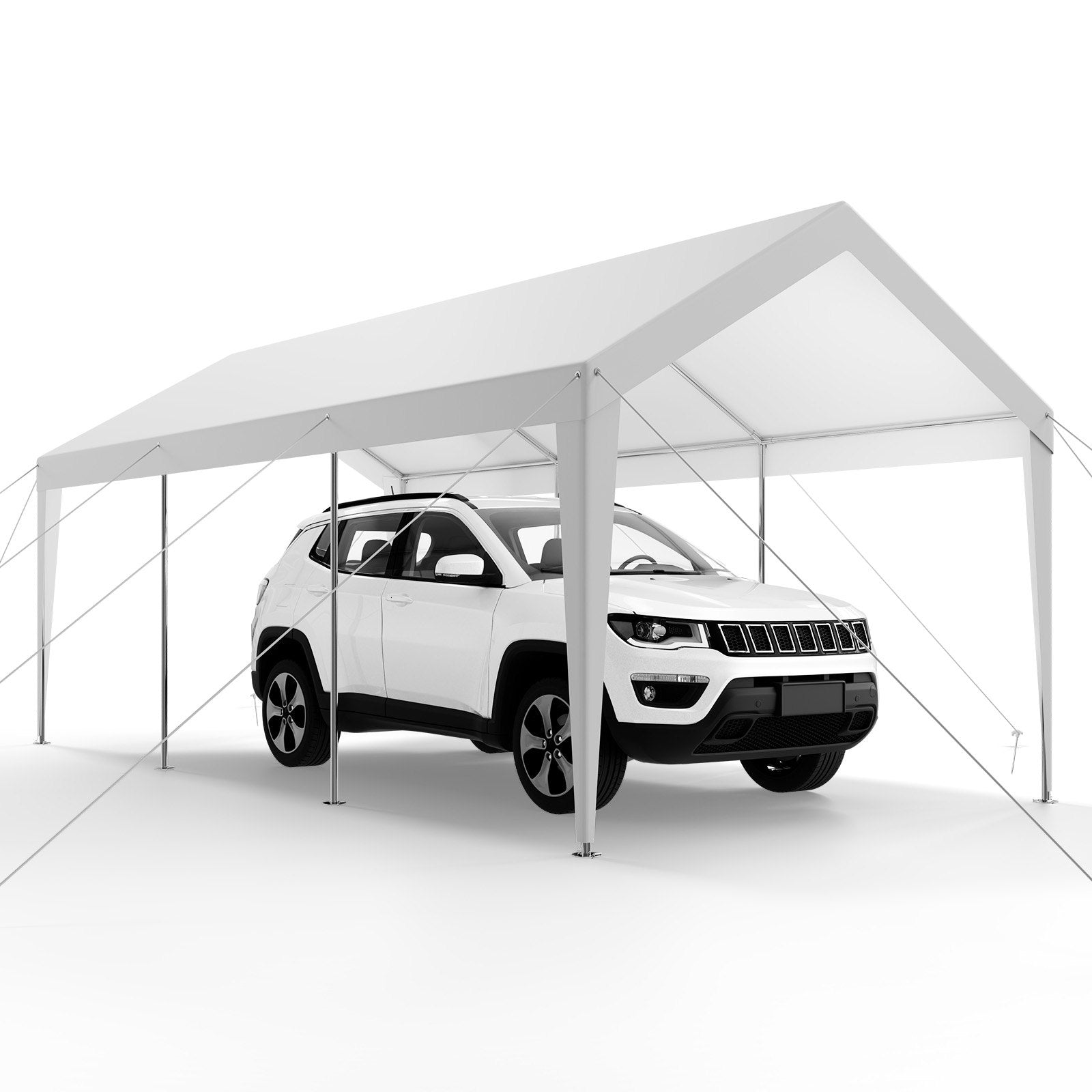 Canopies & Gazebos: VEVOR Carport Car Canopy 10 x 20 FT Heavy Duty Portable Car Shelter Tent White