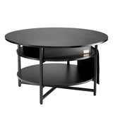 Outdoor Dining Sets: VEVOR Lift Top Coffee Table 35.3" Round Coffee Table for Living Room Black