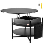 Outdoor Dining Sets: VEVOR Lift Top Coffee Table 35.3" Round Coffee Table for Living Room Black