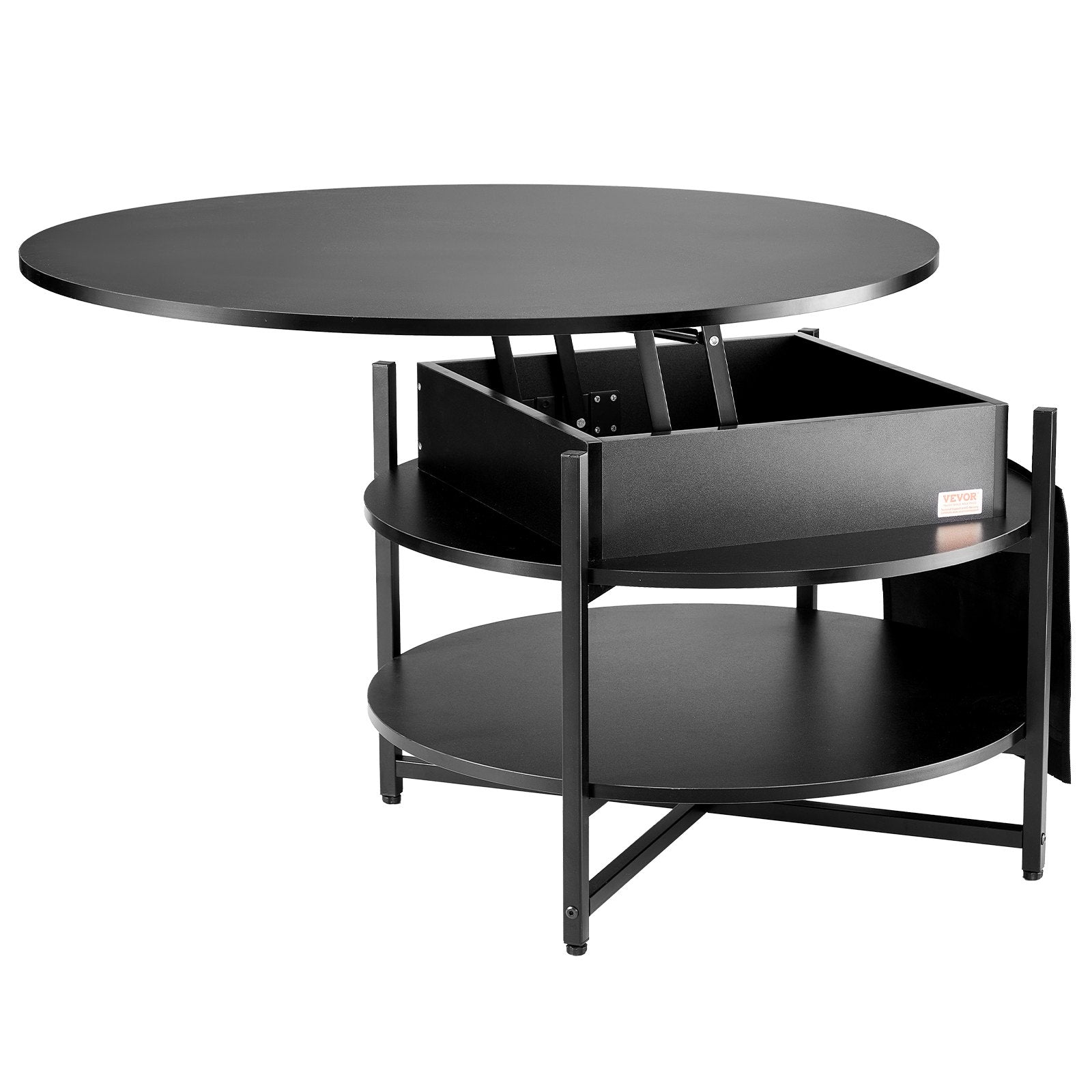 Outdoor Dining Sets: VEVOR Lift Top Coffee Table 35.3" Round Coffee Table for Living Room Black