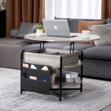Outdoor Dining Sets: VEVOR Lift Top Coffee Table 35.3" Round Coffee Table for Living Room White