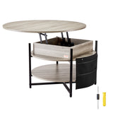 Outdoor Dining Sets: VEVOR Lift Top Coffee Table 35.3" Round Coffee Table for Living Room White