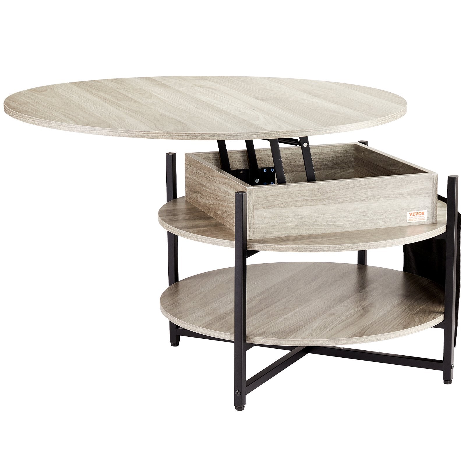 Outdoor Dining Sets: VEVOR Lift Top Coffee Table 35.3" Round Coffee Table for Living Room White