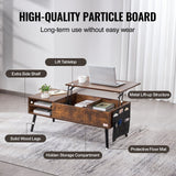 Outdoor Dining Sets: VEVOR Lift Top Coffee Table 39.4 in Rectangle Coffee Table for Living Room Brown