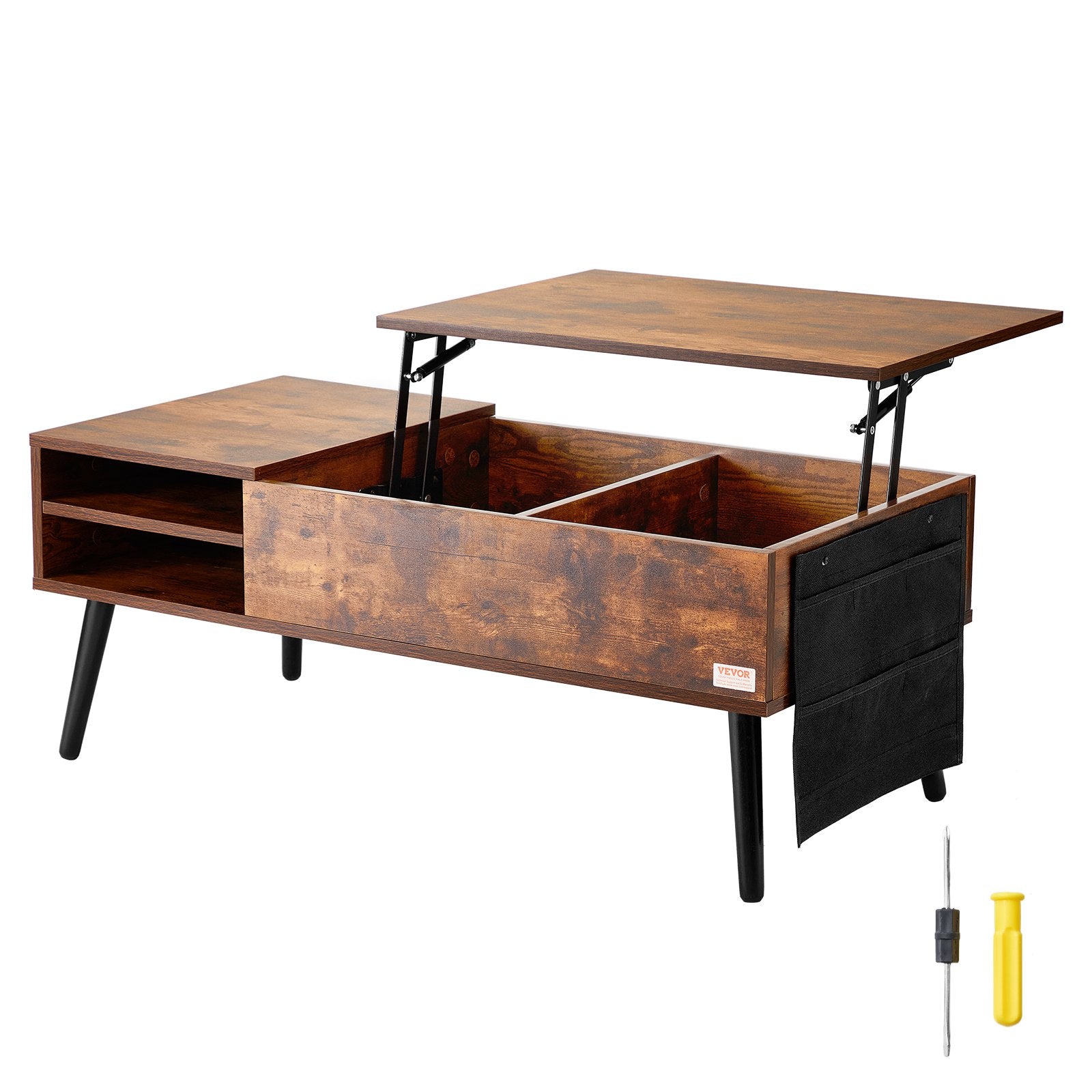 Outdoor Dining Sets: VEVOR Lift Top Coffee Table 39.4 in Rectangle Coffee Table for Living Room Brown