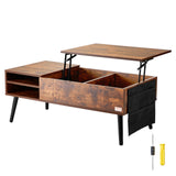 Outdoor Dining Sets: VEVOR Lift Top Coffee Table 39.4 in Rectangle Coffee Table for Living Room Brown