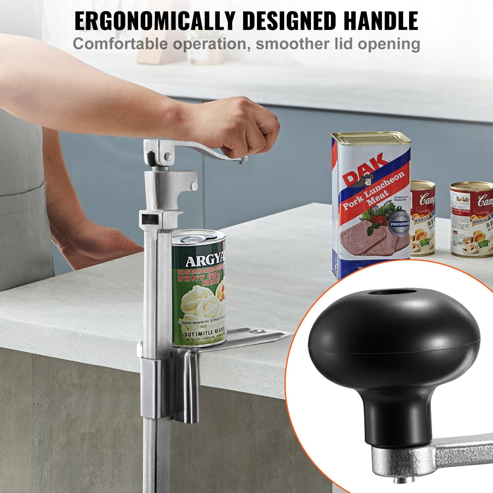 Fence & Gate Accessories: VEVOR Commercial Can Opener, Heavy-Duty Manual Tabletop Cans Opener for Cans Up to 300 mm Height, Height-Adjustable Professional Can Openers with Stainless Steel Blade, for Restaurant & Food Store