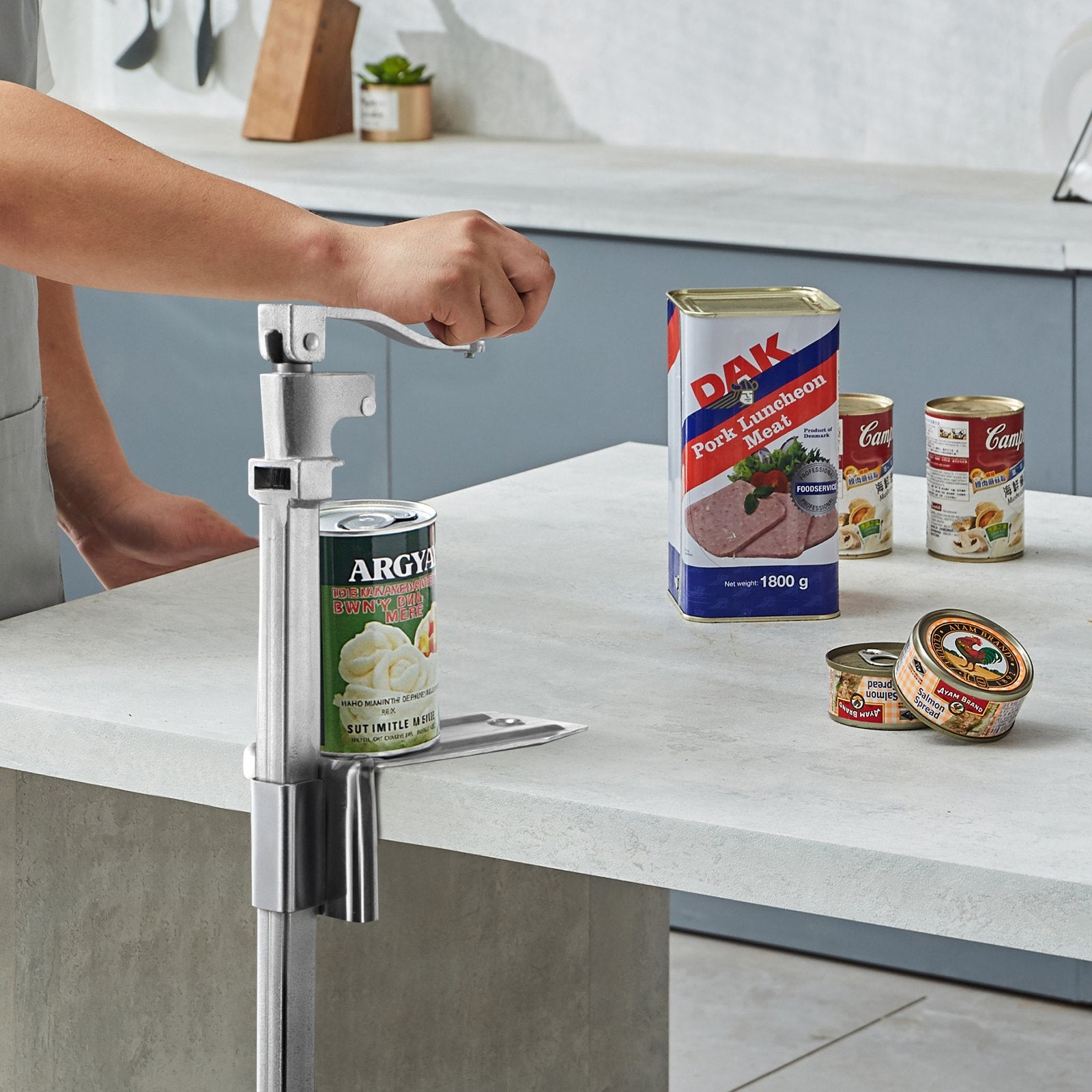 Fence & Gate Accessories: VEVOR Commercial Can Opener, Heavy-Duty Manual Tabletop Cans Opener for Cans Up to 300 mm Height, Height-Adjustable Professional Can Openers with Stainless Steel Blade, for Restaurant & Food Store