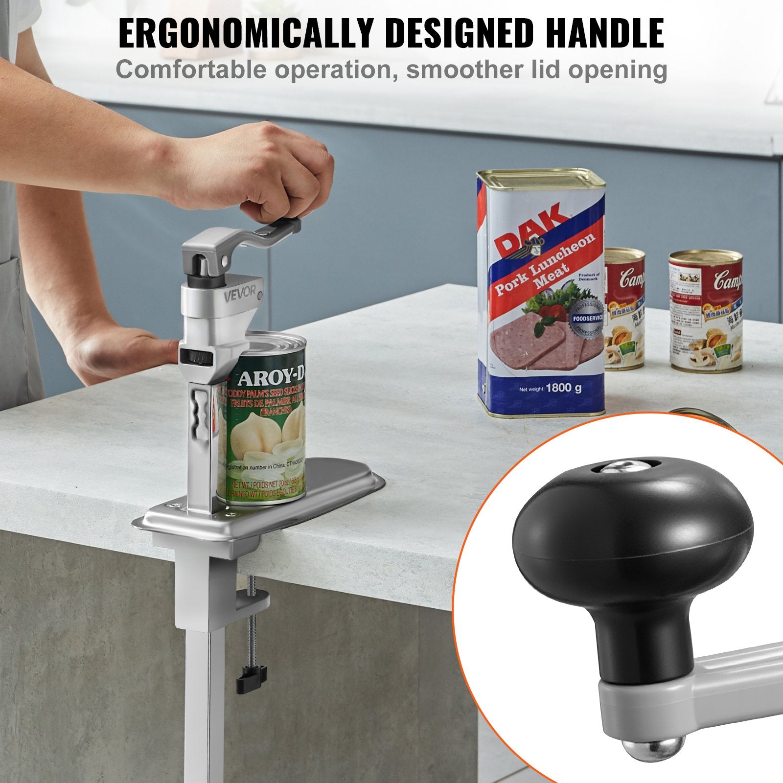 Fence & Gate Accessories: VEVOR Commercial Can Opener, Heavy-Duty Manual Tabletop Cans Opener for Cans Up to 300 mm Height, Height-Adjustable Can Openers Fixed with Screws & Table Clamp, for Restaurant, Hotel, and Food Store