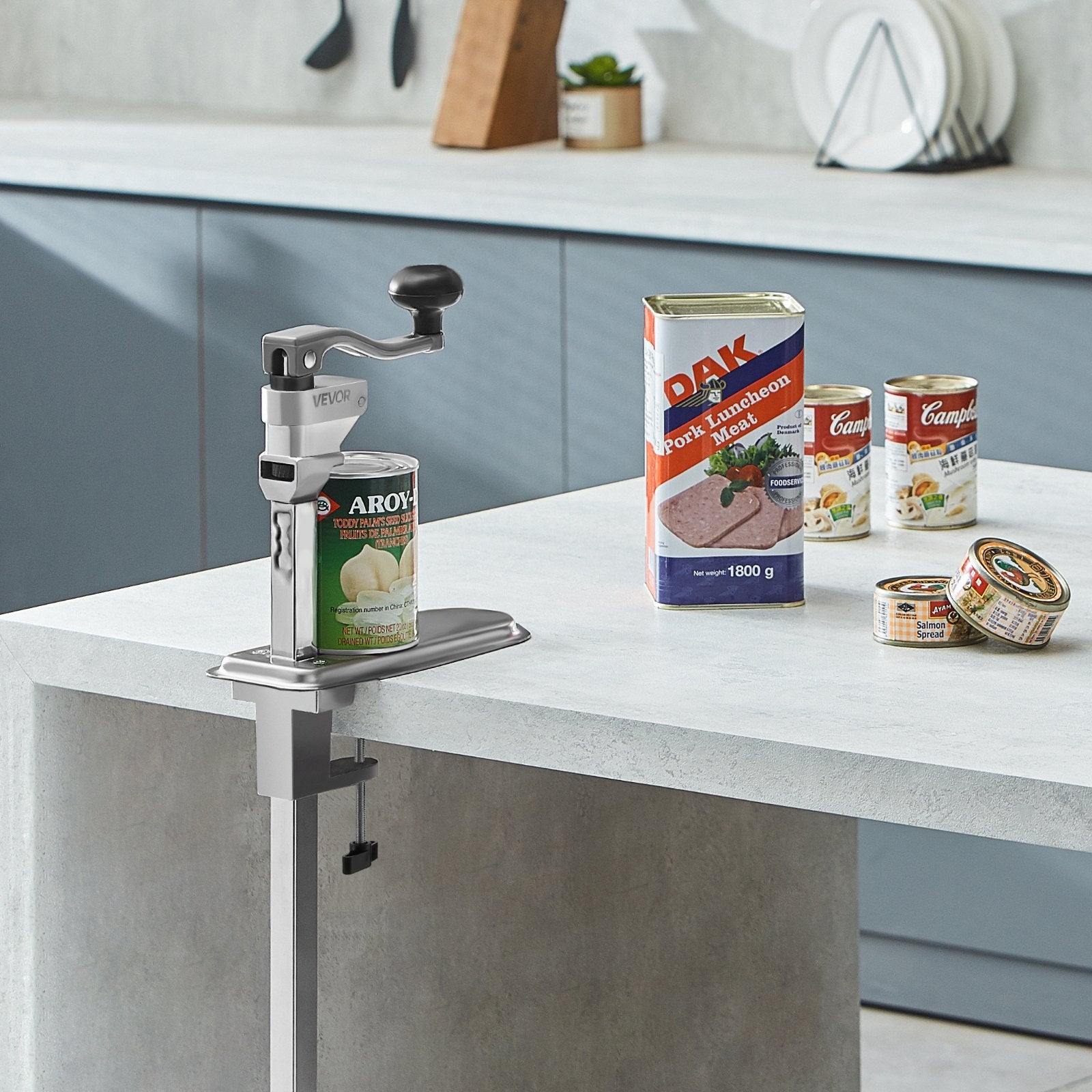 Fence & Gate Accessories: VEVOR Commercial Can Opener, Heavy-Duty Manual Tabletop Cans Opener for Cans Up to 300 mm Height, Height-Adjustable Can Openers Fixed with Screws & Table Clamp, for Restaurant, Hotel, and Food Store