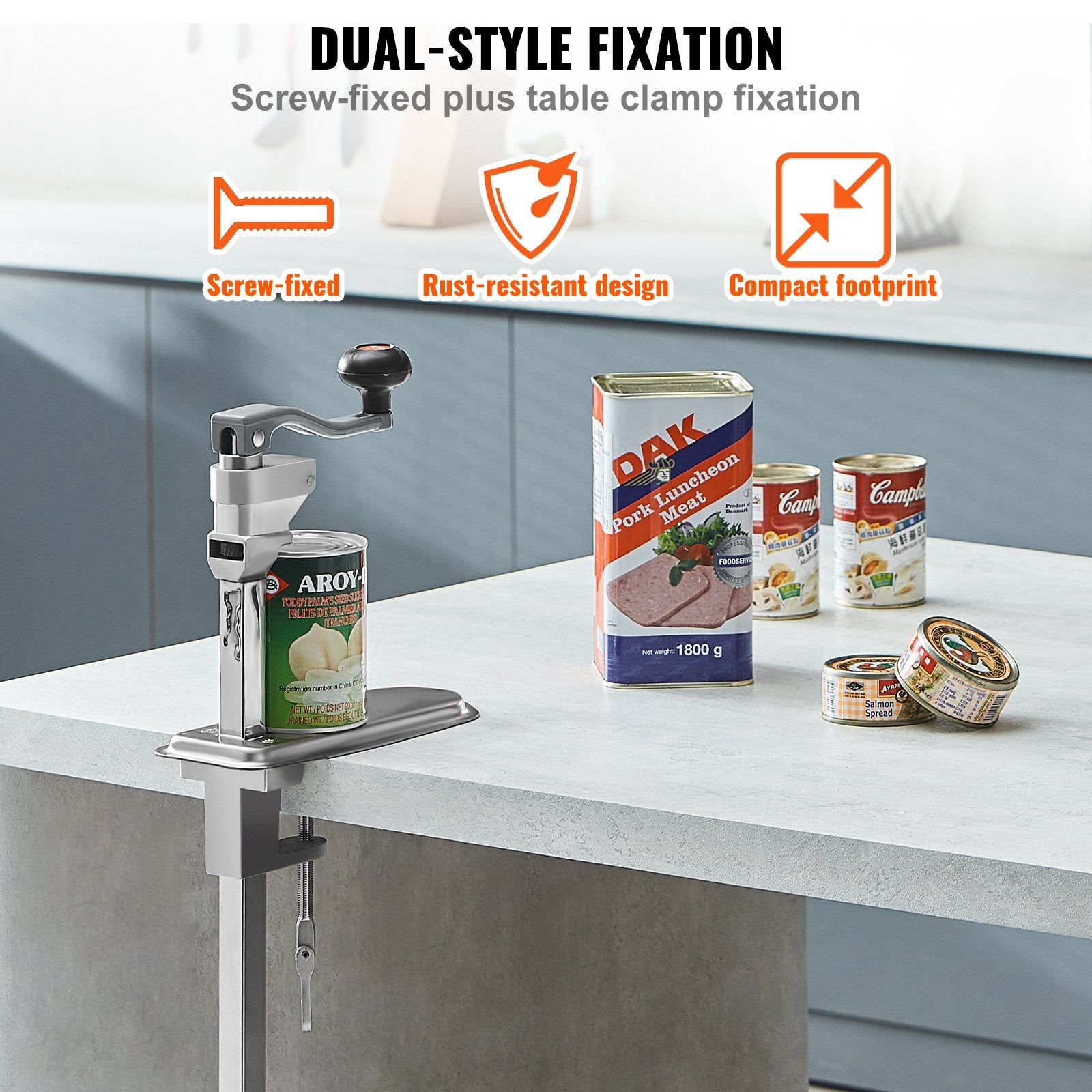 Manual Can Opener, Commercial Table Clamp Opener for Large Cans, Heavy Duty Can Opener with Base, Adjustable Height Industrial Jar Opener For Cans Up to 40cm Tall, for Restaurant Hotel Home Bar