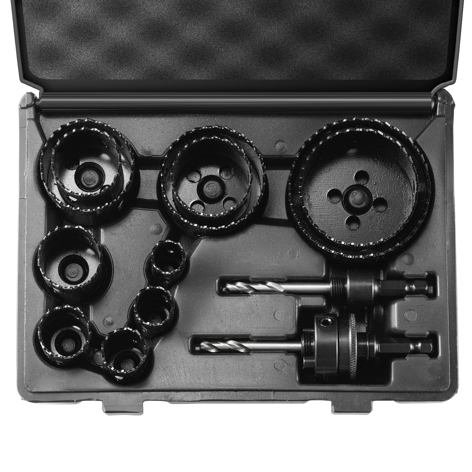 Saw Accessories: VEVOR Hole Saw Kit, 11 PCS Saw Blades, 2 Drill Bits, 1 Hex Wrench, Bi Metal M42 Hole Saw Set with Carrying Case, General Purpose Size from 3/4" to 3", Ideal for Wood Board, Iron and Plastic Plate