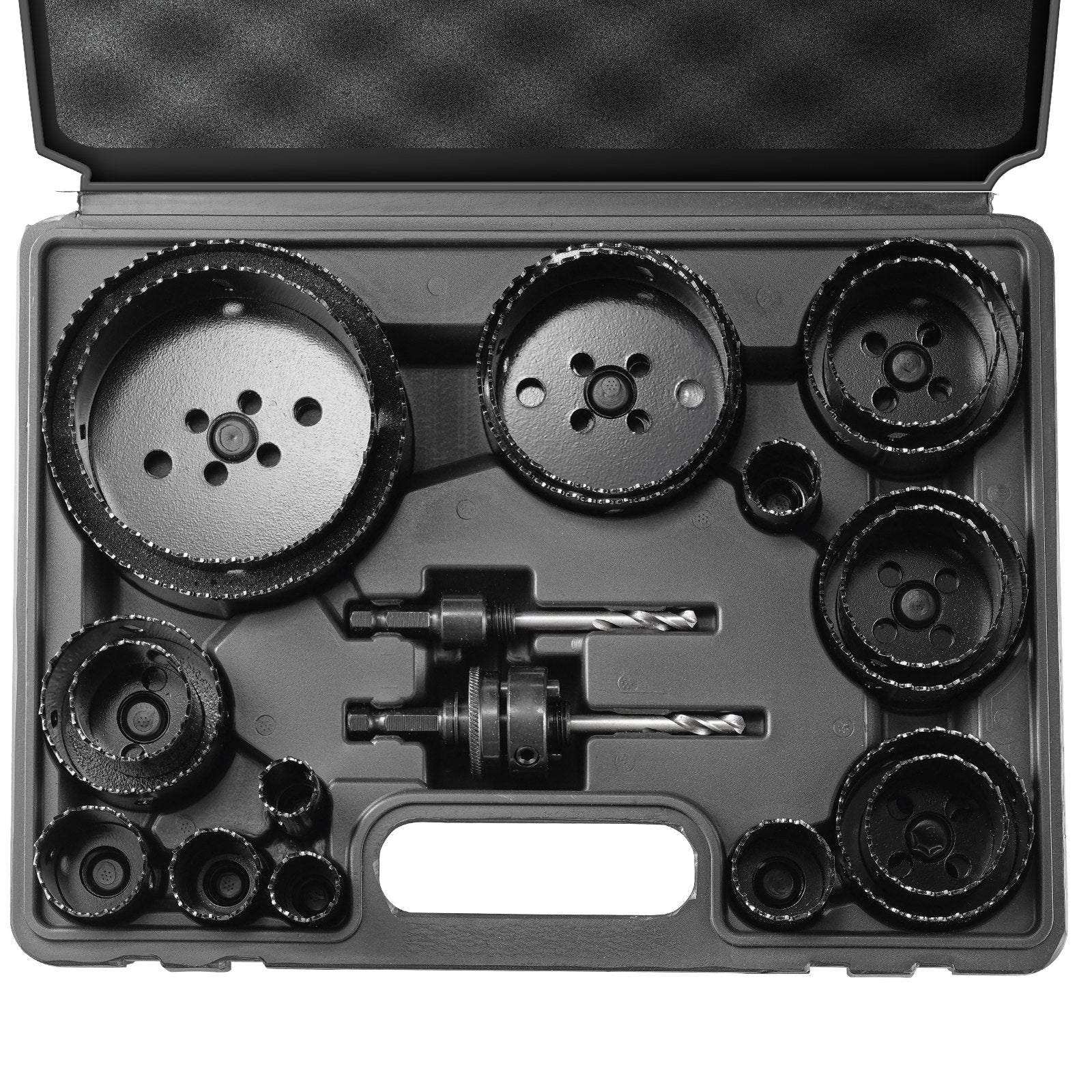Hole Saw Kit, 18 PCS Saw Blades, 6 Drill Bits, 1 Hex Wrench, Bi Metal M42 Hole Saw Set with Carrying Case, General Purpose Size from 3/4" to 4-1/2", Ideal for Wood Board, Iron and Plastic Plate