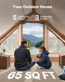 Tents: VEVOR Inflatable Tents for Camping, 3-5 Person Easy Setup Blow up Tent with Hand Pump, 300D Oxford 4 Season Glamping Tent with Canopy, Stove Jack, 2 Doors & 2 Mesh Windows (Storage Bag Included)