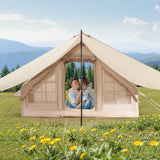 Tents: VEVOR Inflatable Tents for Camping, 3-5 Person Easy Setup Blow up Tent with Hand Pump, 300D Oxford 4 Season Glamping Tent with Canopy, Stove Jack, 2 Doors & 2 Mesh Windows (Storage Bag Included)