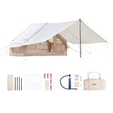 Tents: VEVOR Inflatable Tents for Camping, 3-5 Person Easy Setup Blow up Tent with Hand Pump, 300D Oxford 4 Season Glamping Tent with Canopy, Stove Jack, 2 Doors & 2 Mesh Windows (Storage Bag Included)