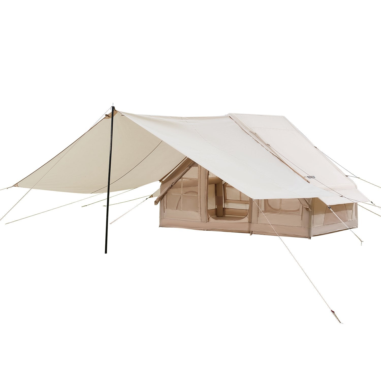 Tents: VEVOR Inflatable Tents for Camping, 3-5 Person Easy Setup Blow up Tent with Hand Pump, 300D Oxford 4 Season Glamping Tent with Canopy, Stove Jack, 2 Doors & 2 Mesh Windows (Storage Bag Included)