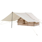 Tents: VEVOR Inflatable Tents for Camping, 3-5 Person Easy Setup Blow up Tent with Hand Pump, 300D Oxford 4 Season Glamping Tent with Canopy, Stove Jack, 2 Doors & 2 Mesh Windows (Storage Bag Included)