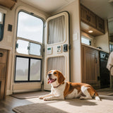 Curtains & Drapes: VEVOR RV Screen Door Protector,  622.3 x 508 mm Door Grille, Easy to Install and Disassemble, Reinforced Breathable Protective Mesh, Aluminum Alloy Camper RV Entry Protector for Pet Protection, Black