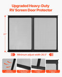 Curtains & Drapes: VEVOR RV Screen Door Protector, 673.1 x 508 mm Door Grille, Easy to Install and Disassemble, Reinforced Breathable Protective Mesh, Aluminum Alloy Camper RV Entry Protector for Pet Protection, Black