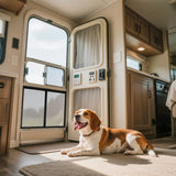 Curtains & Drapes: VEVOR RV Screen Door Protector, 673.1 x 508 mm Door Grille, Easy to Install and Disassemble, Reinforced Breathable Protective Mesh, Aluminum Alloy Camper RV Entry Protector for Pet Protection, Black