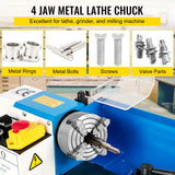 Drill & Screwdriver Accessories: VEVOR Metal Lathe Chuck 4-Jaw Independent 5 inch Cast Iron Milling Turning CNC