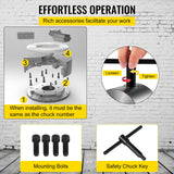 Drill & Screwdriver Accessories: VEVOR Metal Lathe Chuck 4-Jaw Independent 5 inch Cast Iron Milling Turning CNC