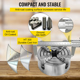 Drill & Screwdriver Accessories: VEVOR Metal Lathe Chuck 4-Jaw Independent 5 inch Cast Iron Milling Turning CNC