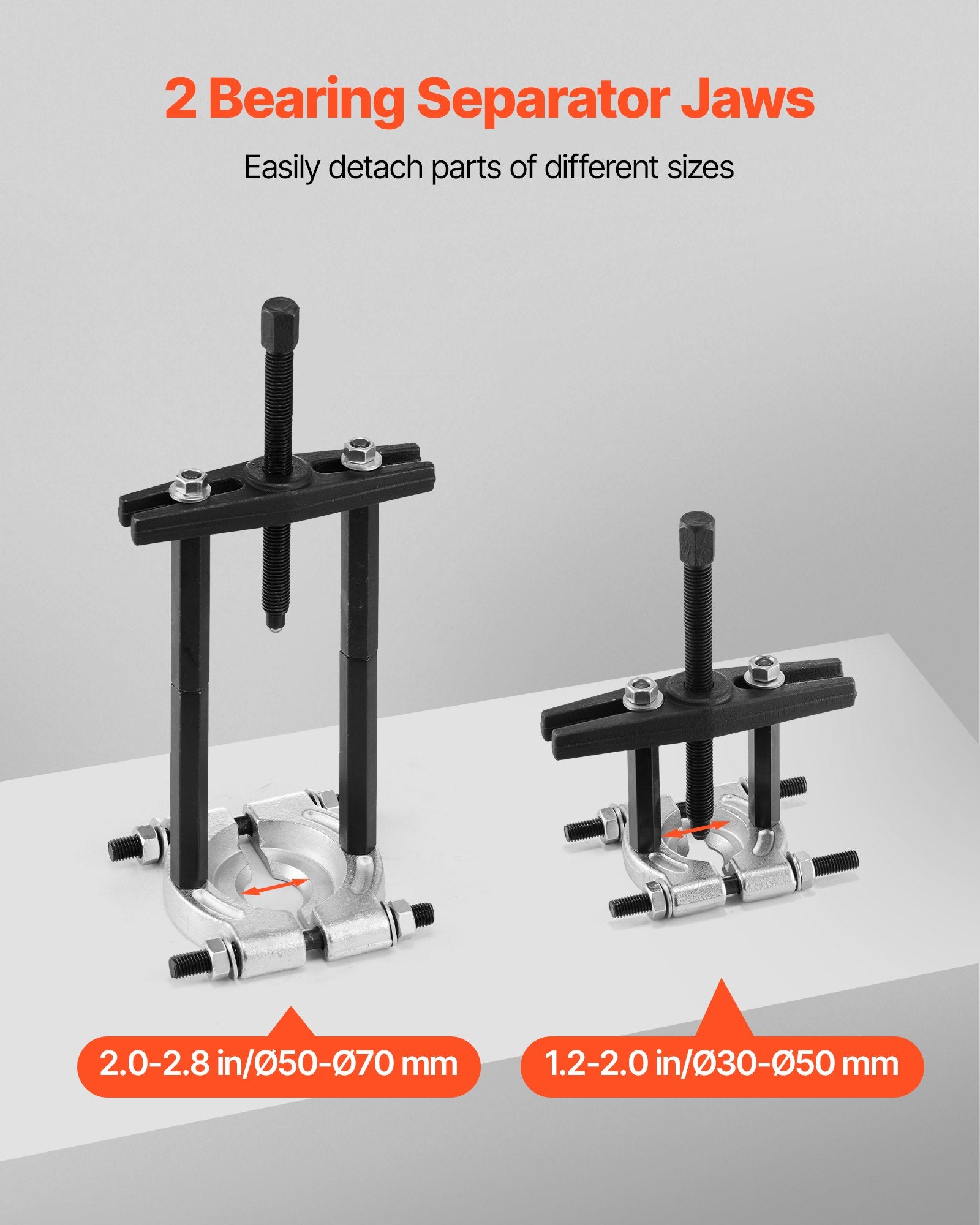 Automotive Repair & Speciality Tools: VEVOR Bearing Puller Kit, 14-Piece 5 Ton Capacity Bearing Separator, Pinion Wheel Bearing Removal Kit with 50 mm and 70 mm Jaws, Bearing Puller Set, Heavy Duty Bearing Splitter Tool Kit with Case
