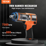 Automotive Repair & Speciality Tools: VEVOR Air Impact Wrench, 1/2" Drive Air Impact Gun Up to 880ft-lbs Nut-busting Torque, 7500RPM Lightweight Pneumatic Tool for Auto_epairs_nd_aintenance